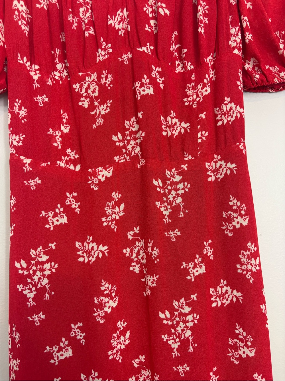 New Reformation Hannah Summer Dress Size 4 Floral Red - Picture 7 of 12